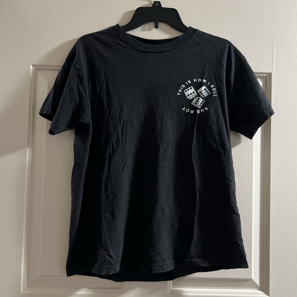 Black Tee with Dice Design - Picture 1 of 4